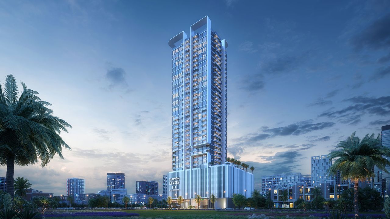 Maison Elysée III by PANTHEON Development | Dubai skyline view from the residences